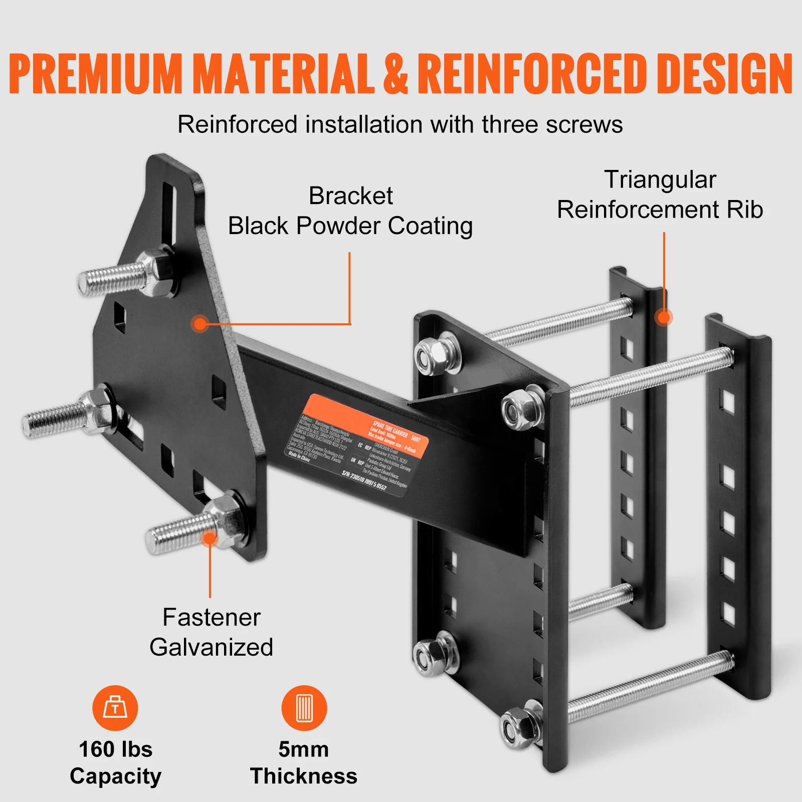 SucceBuy Support de pneu de secours de 160 lb avec vis de montage, cosses de support sur motifs de b
