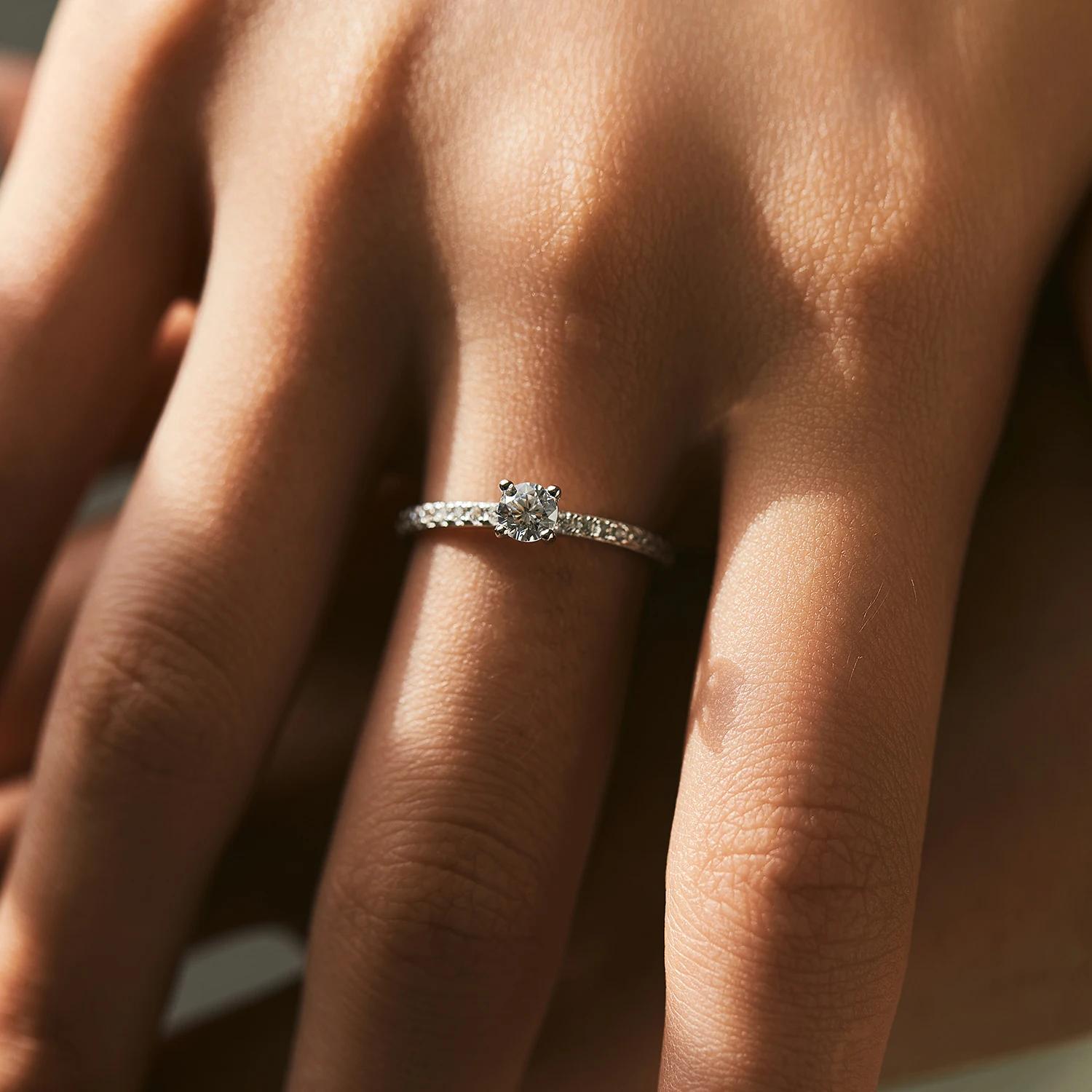 MODIAN D couleur Moissanite bague délicate carré 925 en argent Sterling laboratoire diamant bague po