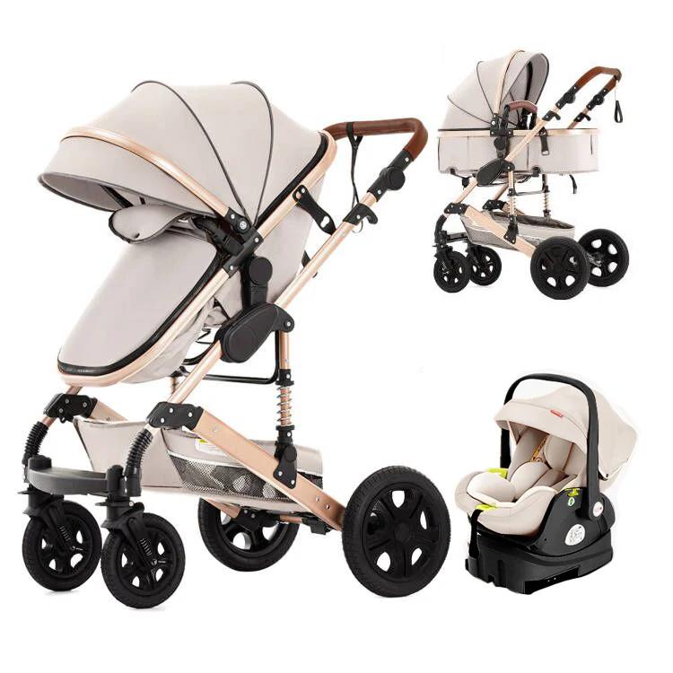 Système de voyage 3 en 1 avec siège auto Isofix - Poussette réversible pour nouveau-né et landau combiné