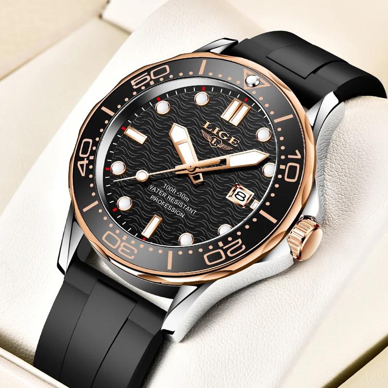 2025 LIGE nouvelles montres pour hommes d'affaires montre de plongée de luxe pour hommes étanche Dat