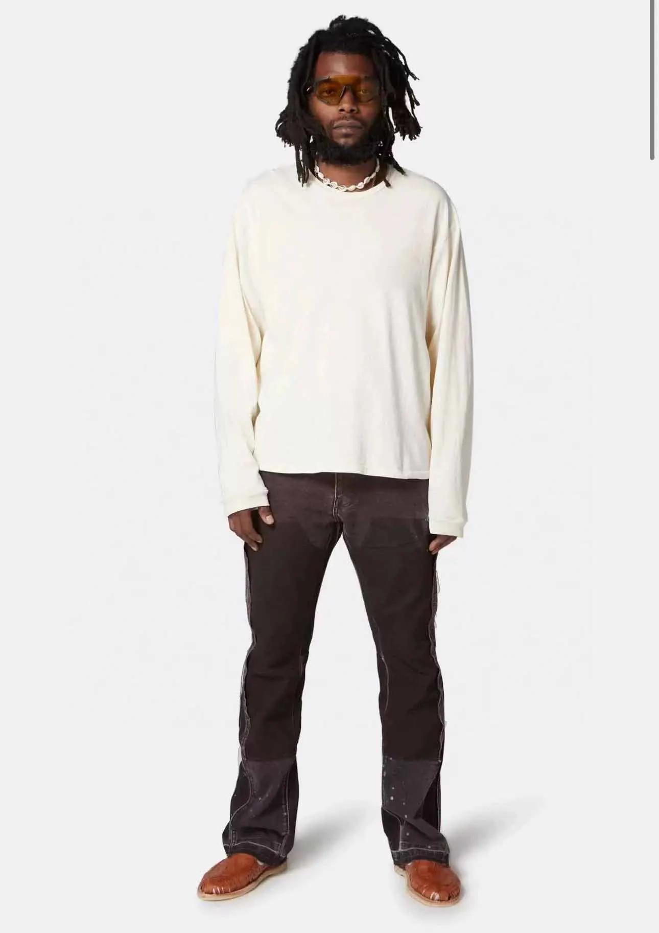Jean évasé délavé et salissé style rétro GPT de qualité supérieure 2025 pour homme – Pantalon en den
