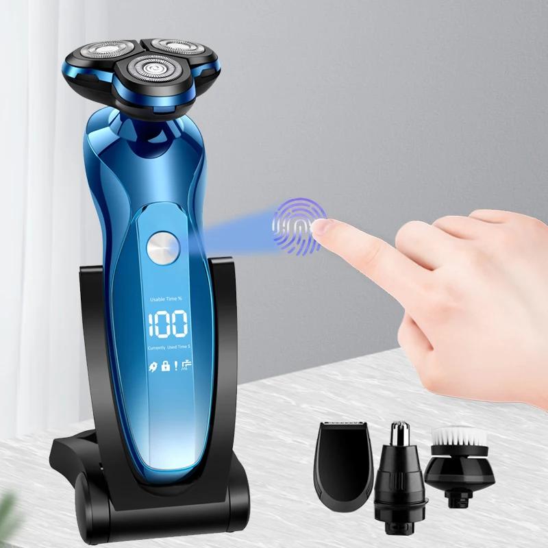 Rasoir électrique ZOZEN, tondeuse à barbe rechargeable avec interrupteur tactile, machine à raser et