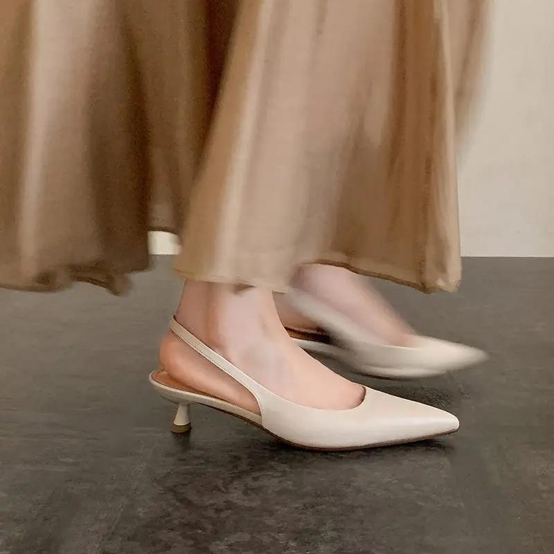 MORAZORA – sandales en cuir véritable pour femmes, grande taille 34-42, chaussures à bout pointu, à