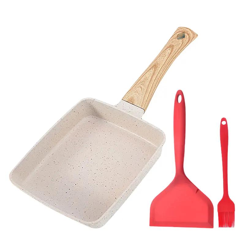 Poêle Tamagoyaki antiadhésive, poêle à œufs pour Omelette japonaise, poêle rectangulaire en rouleau