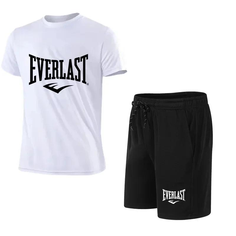 Ensemble 2 pièces T-shirt et short pour homme EVERLAST – Tenue de sport décontractée à manches court