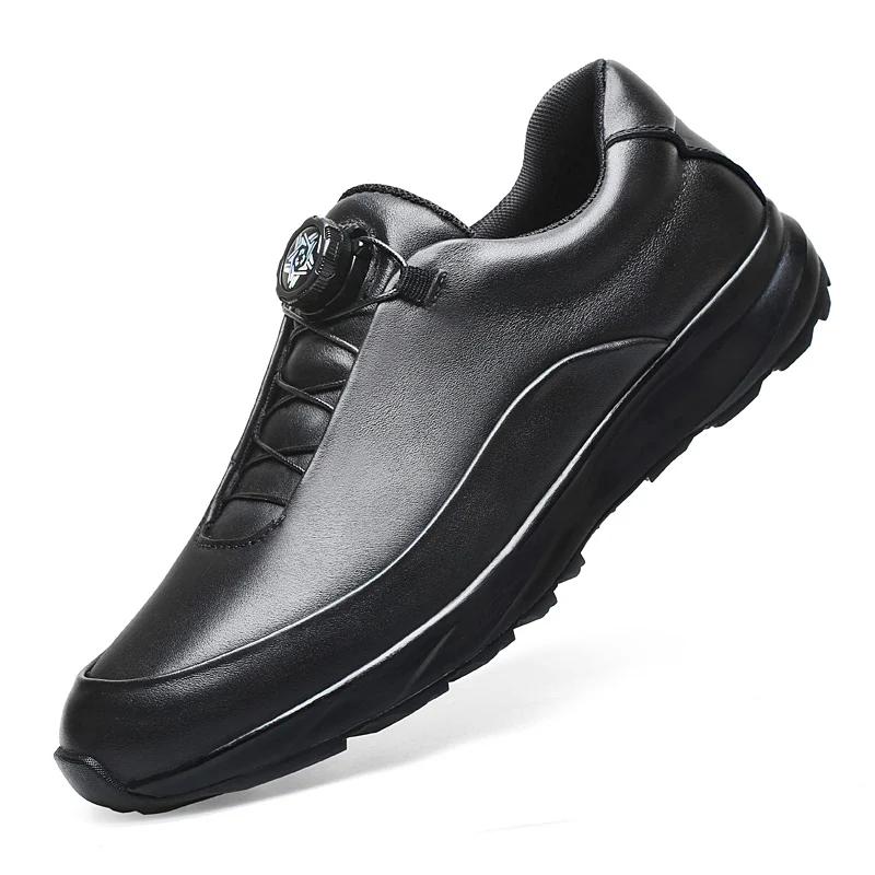 Baskets de voyage en cuir véritable antidérapantes pour hommes, chaussures de sport classiques décon