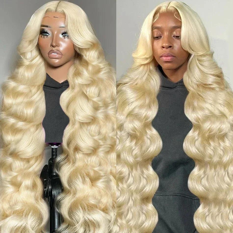 Perruque Lace Front Wig Body Wave Brésilienne Naturelle, Cheveux Humains Colorés, Blond Miel Transpa