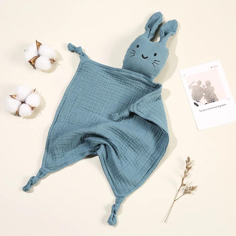 Couverture confortable en mousseline de coton pour bébé, poupée de chat mignon pour nourrissons, ser
