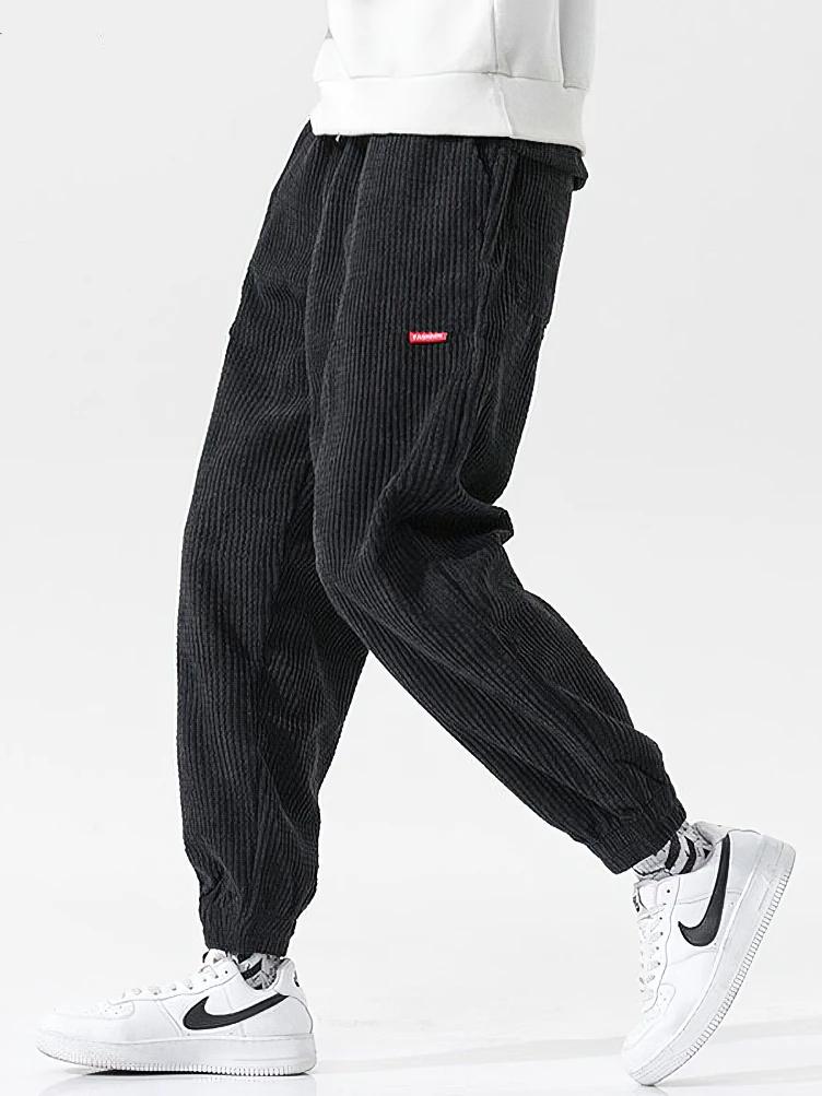 Baggy velours côtelé survêtement pantalon hommes Tech polaire pantalons de survêtement homme automne