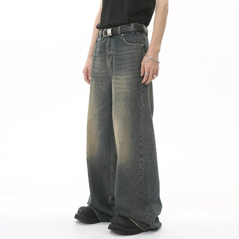 Nouveaux hommes Baggy jambe droite jambe large jean homme mode Vintage lavage pantalon Denim décontr