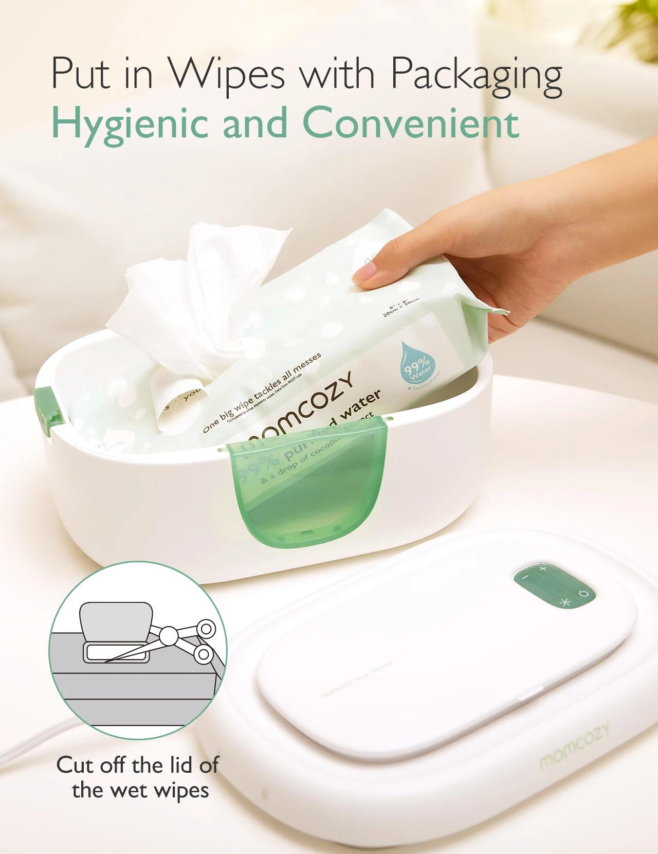 Momcozy Chauffe-lingettes pour bébé, grande capacité, chauffage rapide et uniforme, 4 modes de contr