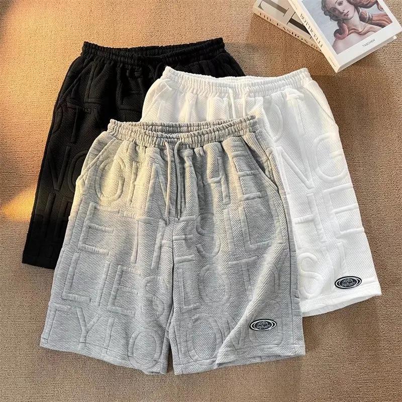 Short pour hommes été course décontracté Jogging Sport pantalon court lettre imprimer couleur unie c