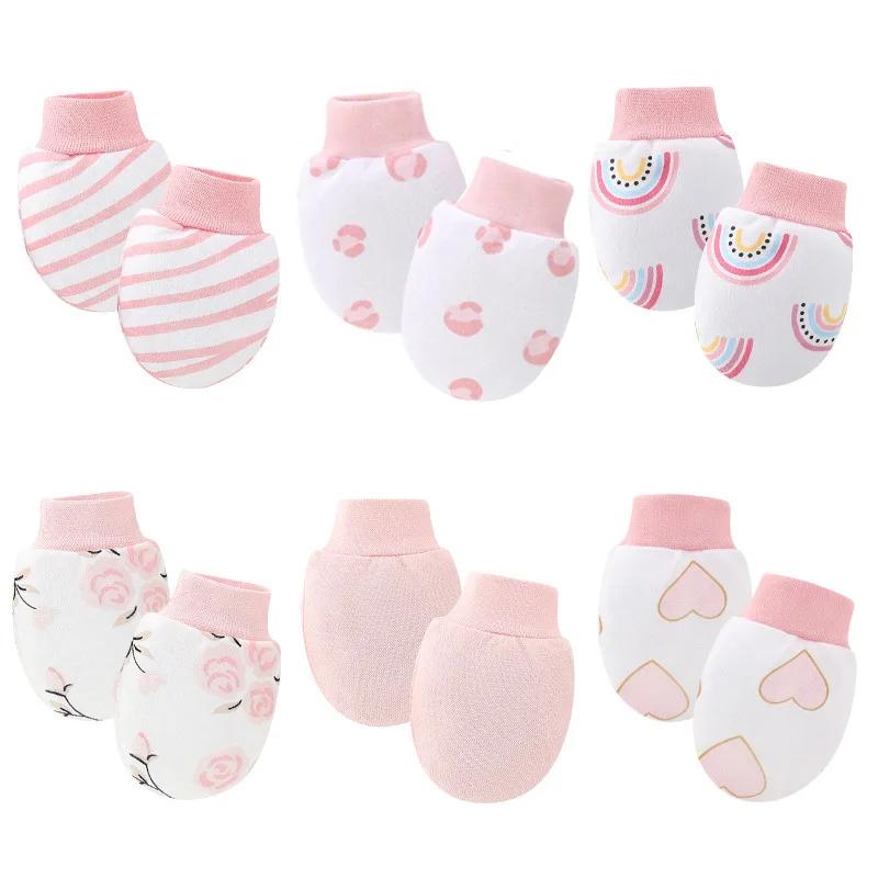 Gants de Protection pour nouveau-né, 6 paires/lot, mitaines pour bébé garçon, en coton doux, anti-ra