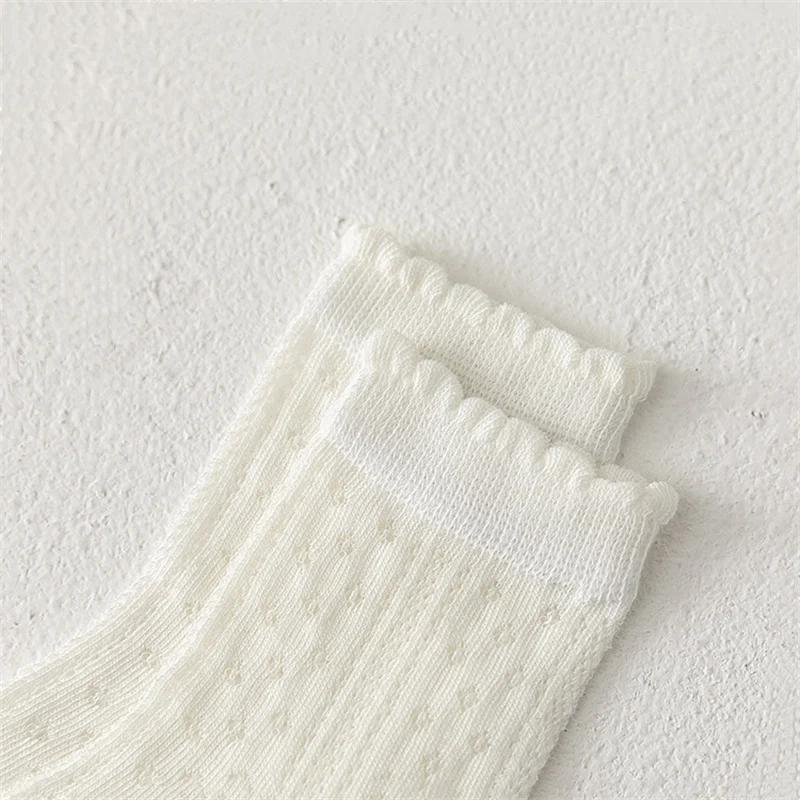 5 paires/lot chaussettes en maille blanches pour enfants pour filles été mince respirant fille chaus