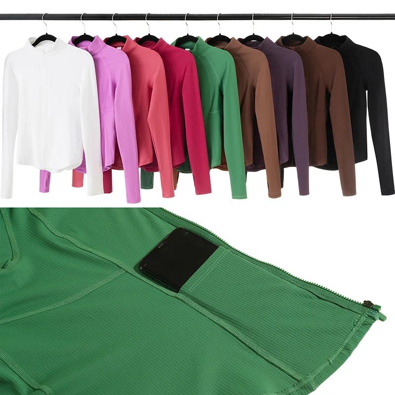 Ensemble de Yoga 3 pièces pour femmes, couleur unie, côtelé, combinaison de gymnastique, manches lon