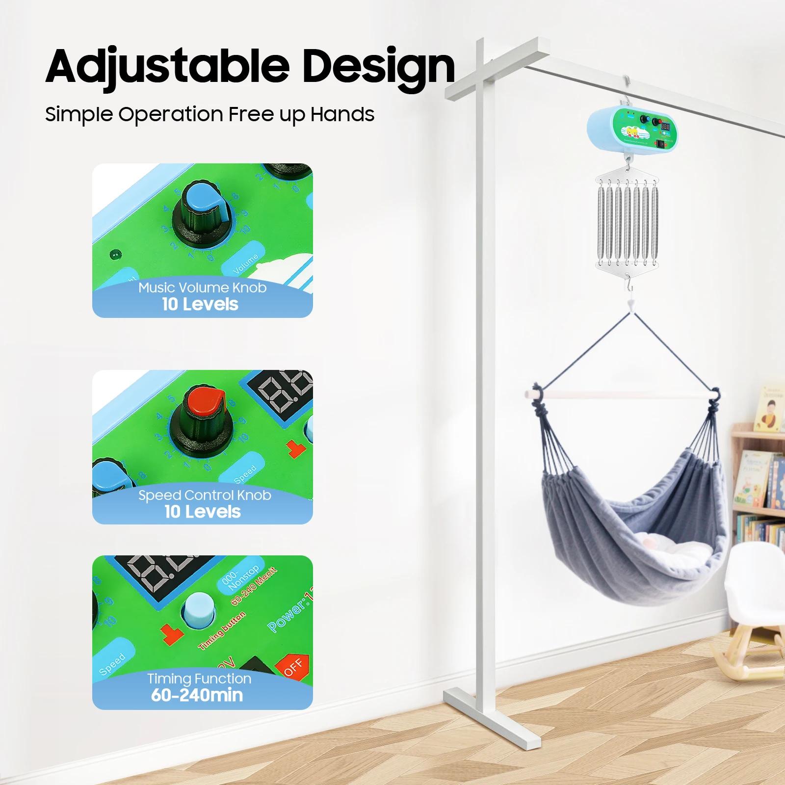 Contrôleur de balancelle électrique pour bébé, moteur suspendu, 10 vitesses, musique, minuterie, ber