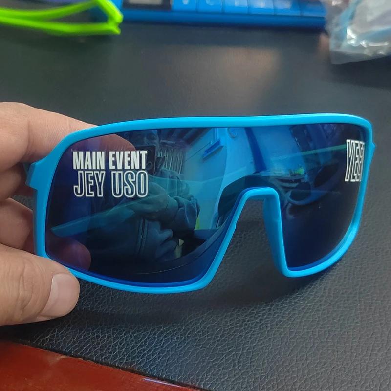Lunettes de soleil sportives Blue YEET Jey Uso Yeet MAIN EVENT, verres bleus, Bloodline USOS, couleu