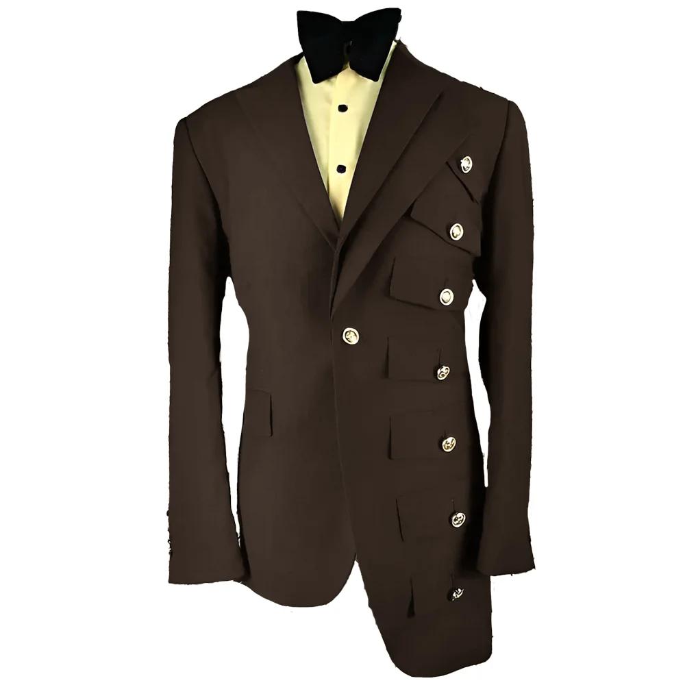 Costumes et blazers pour hommes, asymétrie Unique, noir, pour marié de mariage, coupe cintrée, smoki