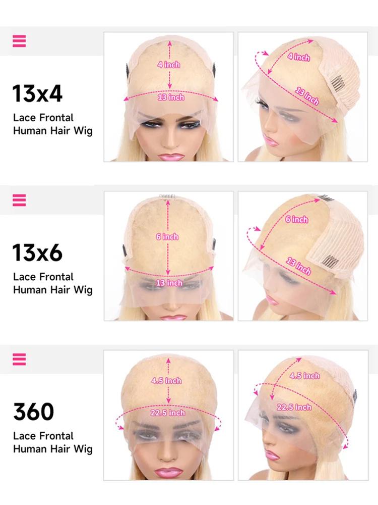 Perruque Lace Front Wig Body Wave naturelle 613, cheveux humains, blond miel 360, 13x4, 13x6, pre-pl