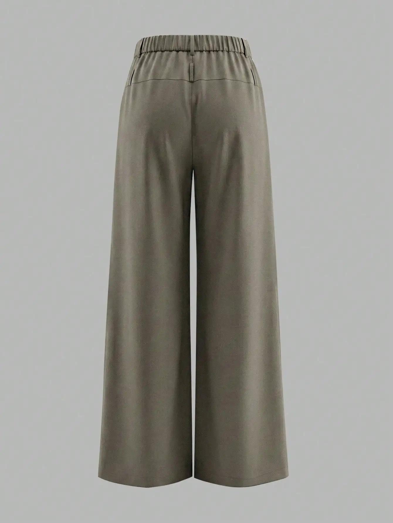 Nouveau pantalon de costume taille haute à jambe large pour femme 2026 – Élégant, fluide, pour le bu