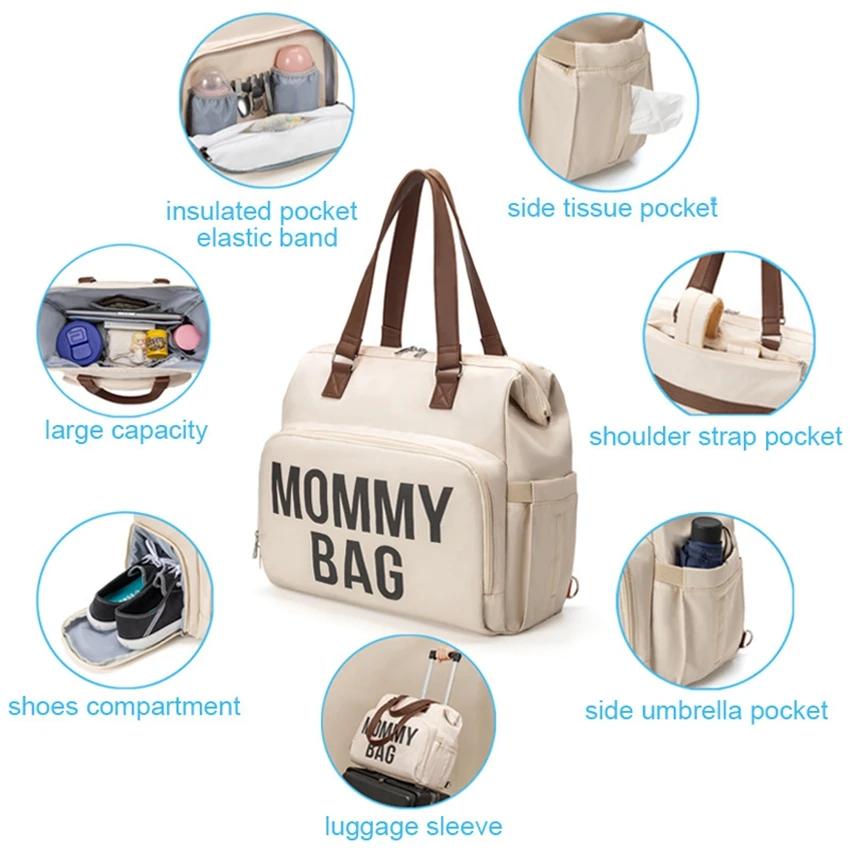 Sacs à couches pour maman à bandoulière unique, sacs à dos de voyage de grande capacité avec matelas