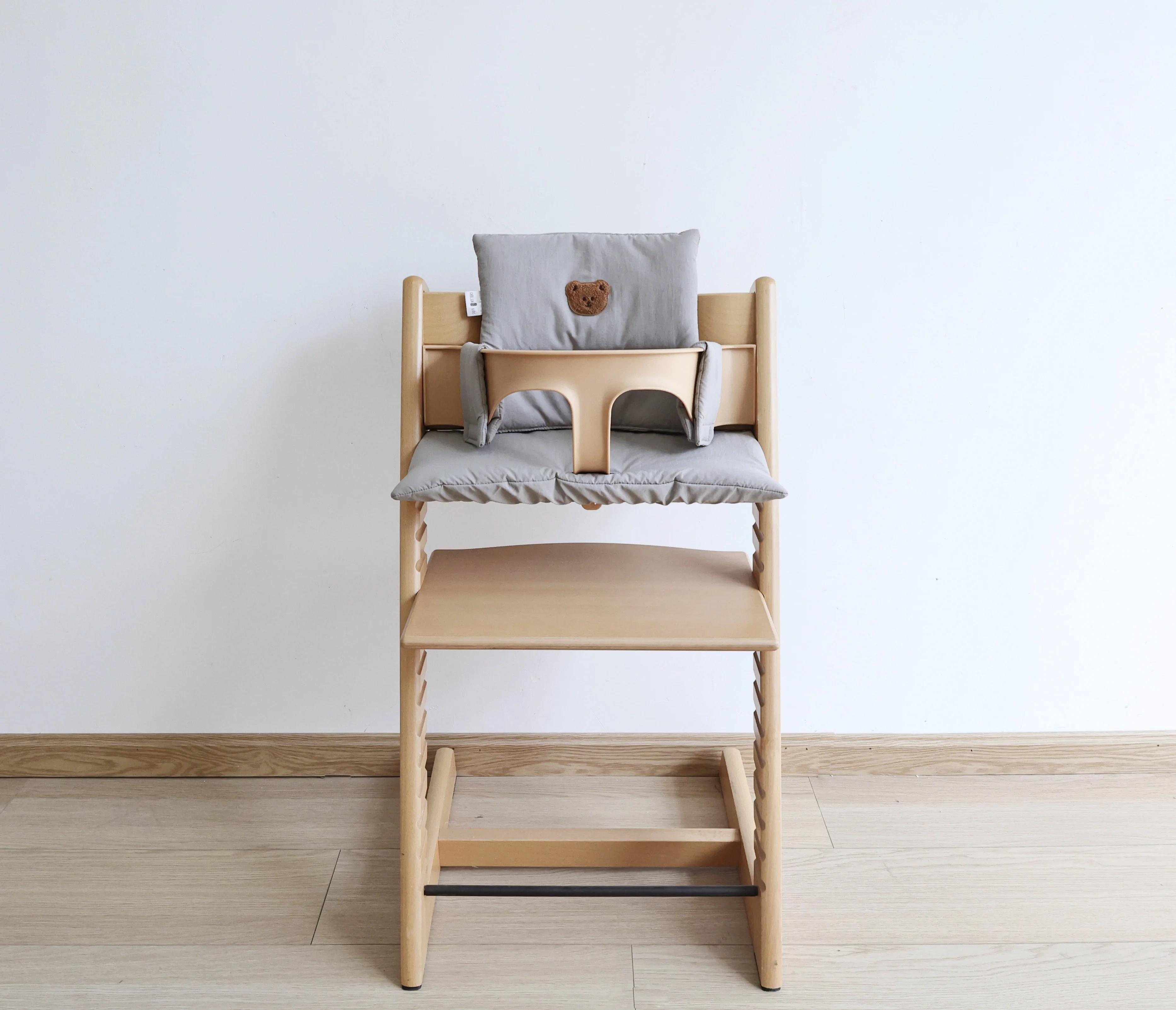 Nouveau coussin de chaise de salle à manger pour enfants de couleur unie, coussin de repas respirant