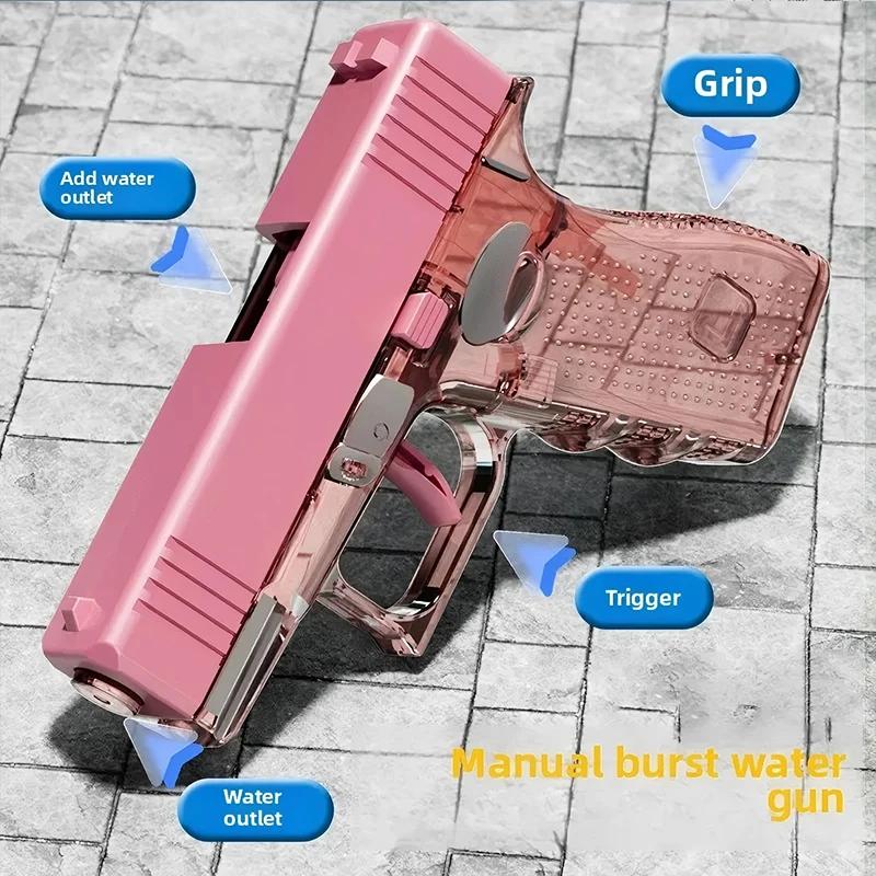 Mini pistolet à eau mécanique à tir continu, aigle du désert, petit pistolet d'été en plein air, pla
