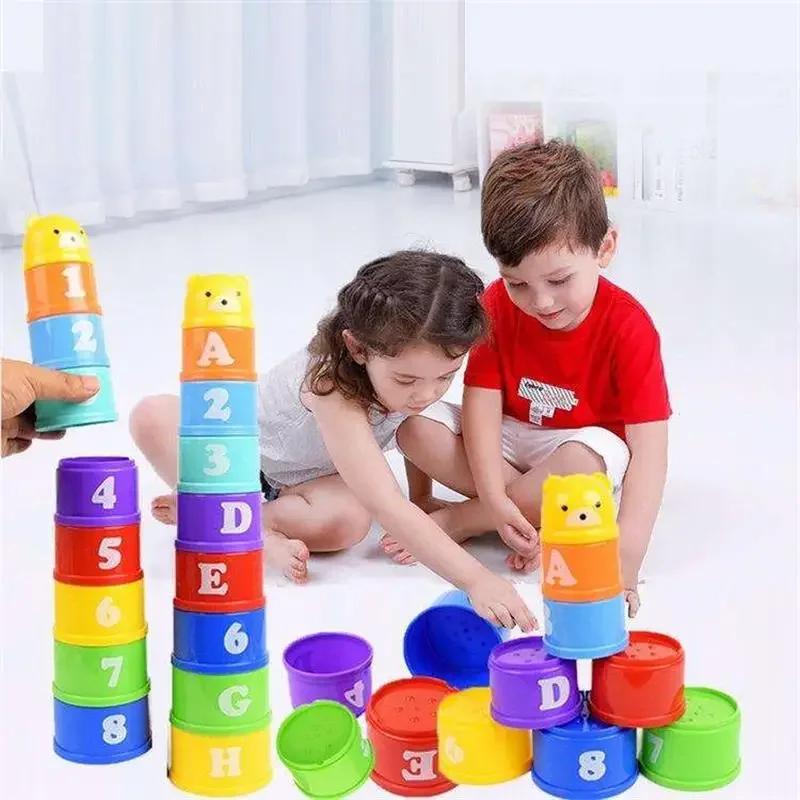 Jeu d'empilage tasse enfants jeu de société main vitesse compétition pli tasse avec chiffres lettres
