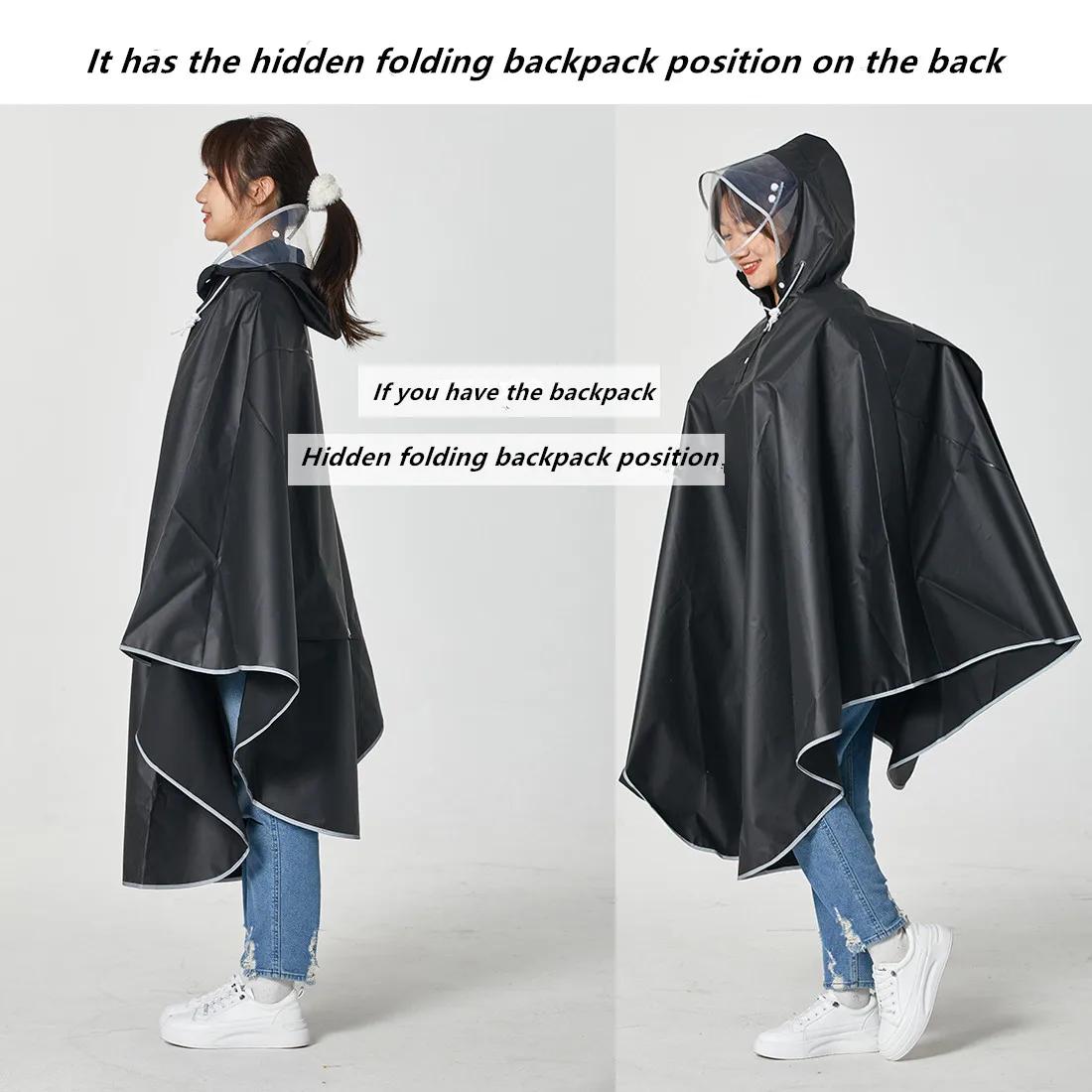 Poncho de pluie imperméable pour vélo et femme et homme, léger et réutilisable, Capes de pluie à cap