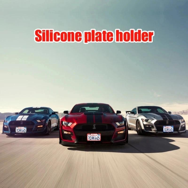 Cadre de plaque d'immatriculation de voiture en Silicone, 2 pièces, multicolore, Standard américain,