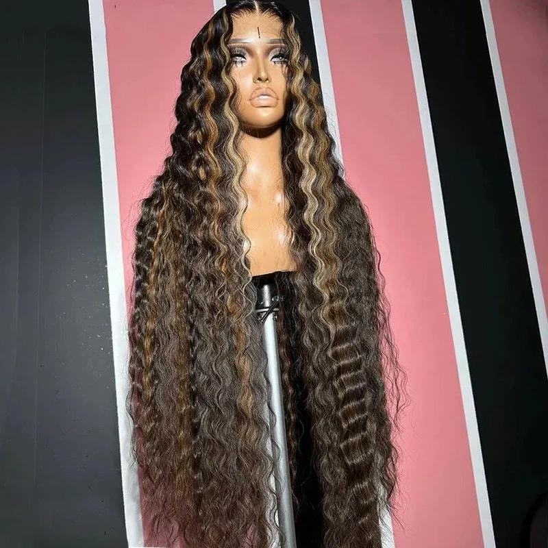 Perruque Naturelle Bouclée Sans Colle, Cheveux Ondulés, 13x4 HD, 13x6, Blond Miel