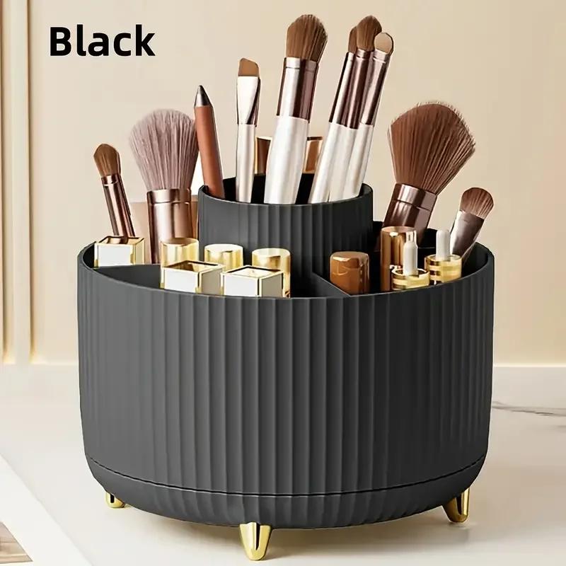 Porte-pinceaux de maquillage rotatif à 360 °, stockage de bureau multifonctionnel, stockage de cosmé