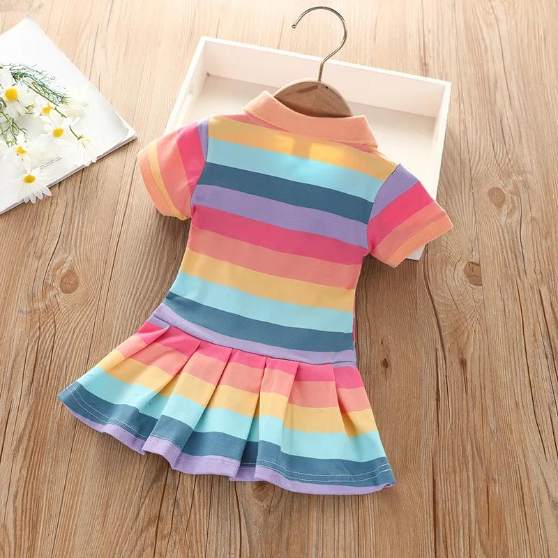 Robe d'été pour filles, jolie robe de princesse à manches courtes, lapin de dessin animé brodé, band