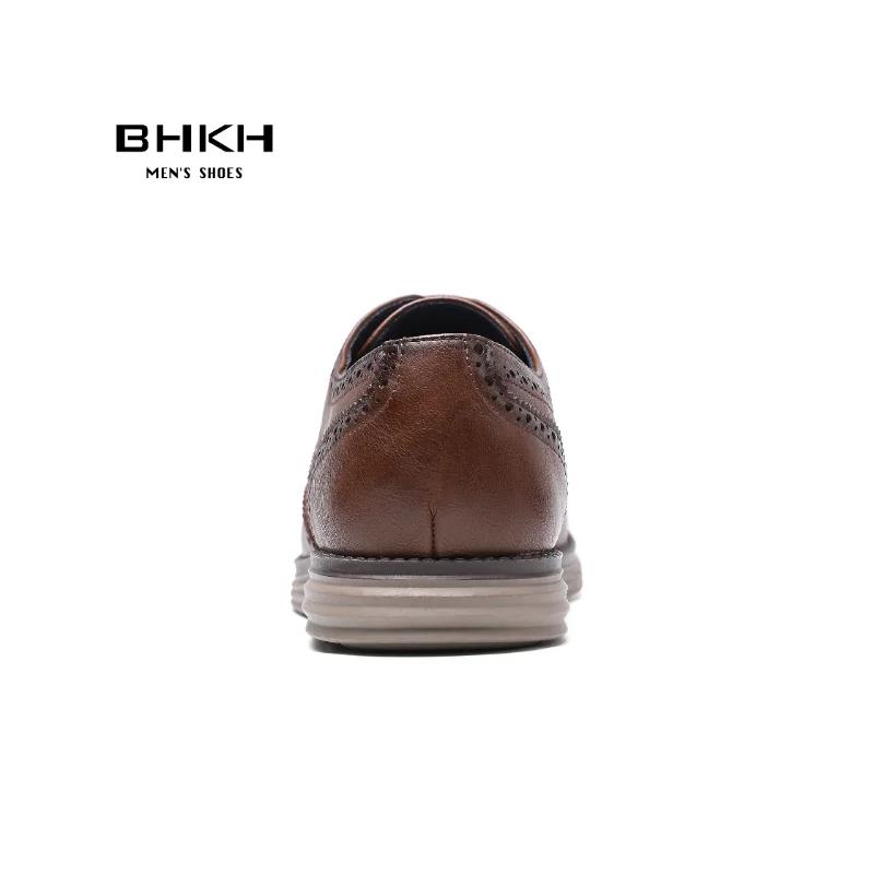 BHKH 2025 chaussures habillées en cuir véritable confortables hommes chaussures décontractées intell