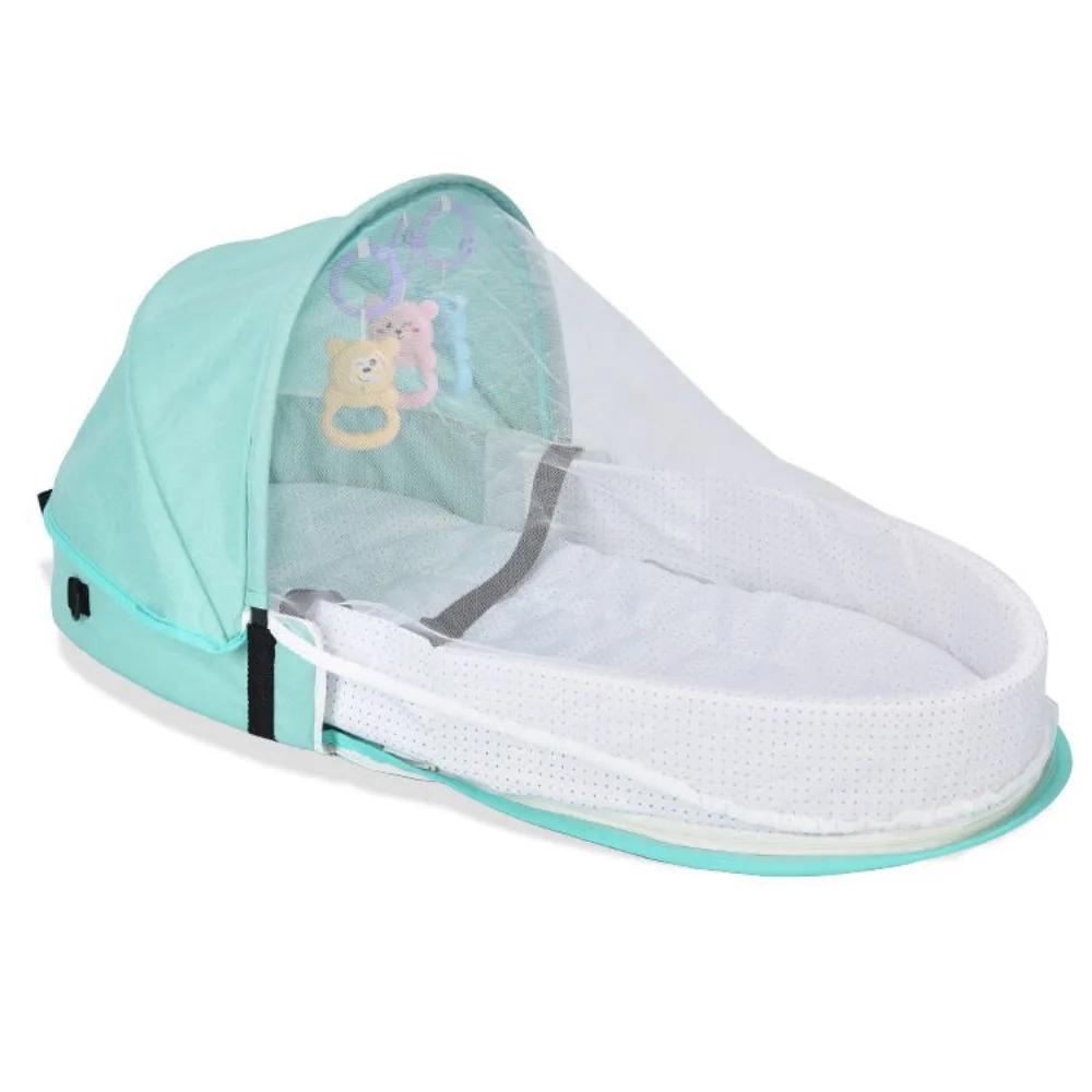 Lit de voyage pliable simple pour bébés nouveau-nés, lit anti-pression portable, léger et facile à t
