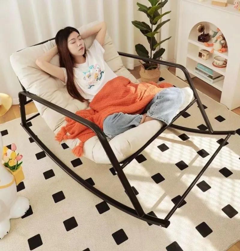 Chaise inclinable Double pour balcon, grandes chaises à bascule avec coussin, canapés de sol d'hiver