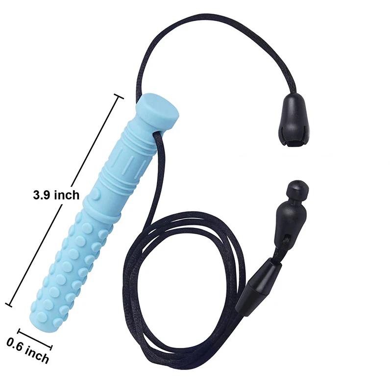 Collier à mâcher en silicone sensoriel pour bébé - 6 anneaux de dentition - Outil oral pour autisme et TDAH
