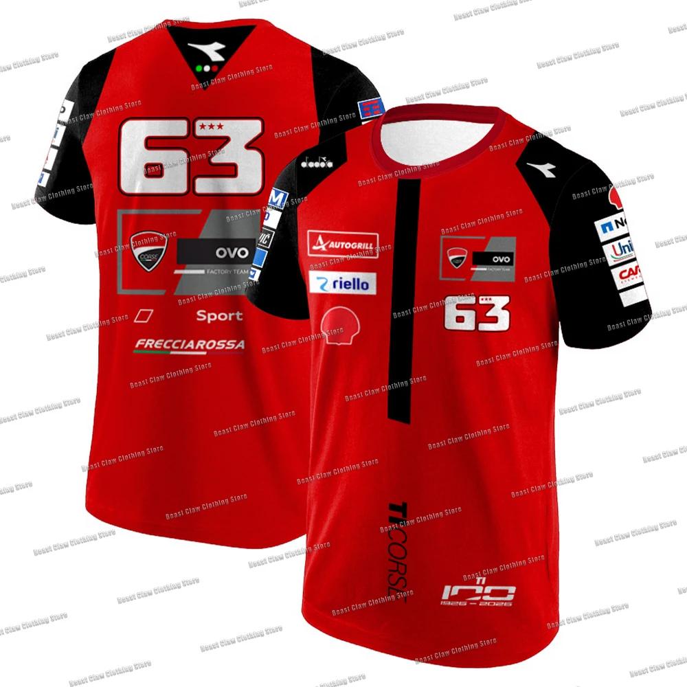 Nouveau T-shirt 2026 Francesco Bagnaia 63 Racing Team pour Hommes, Sport de Plein Air, Séchage Rapid