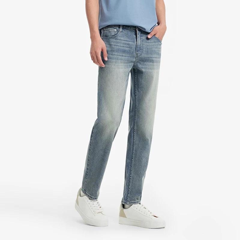 Jean Homme Semir Stretch 2026 Vintage Lavé Coupe Droite Style Urbain Décontracté Quotidien Doux Conf