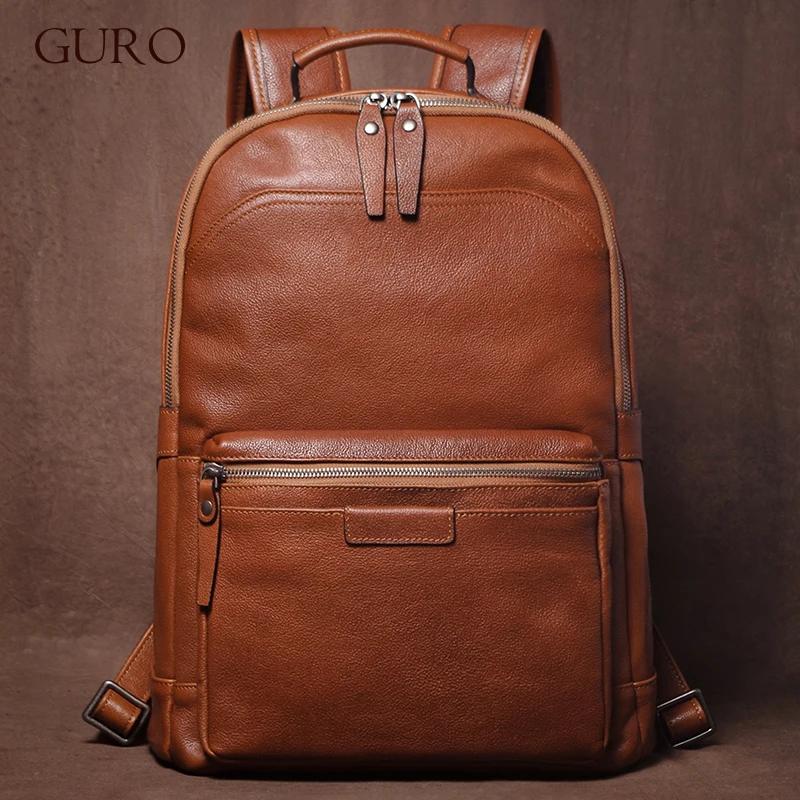 GURO marque de luxe sac à dos en cuir véritable hommes et femmes haute capacité week-end sac de voya