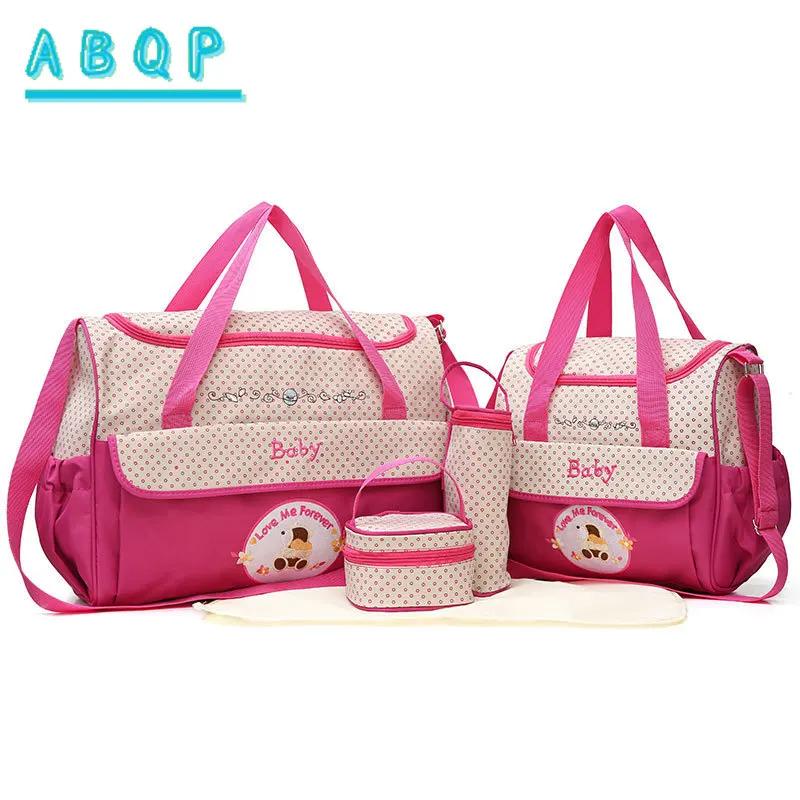 Sac à couches pour bébé grande capacité, ensemble de 5 pièces, sac de rangement pour couches de bébé