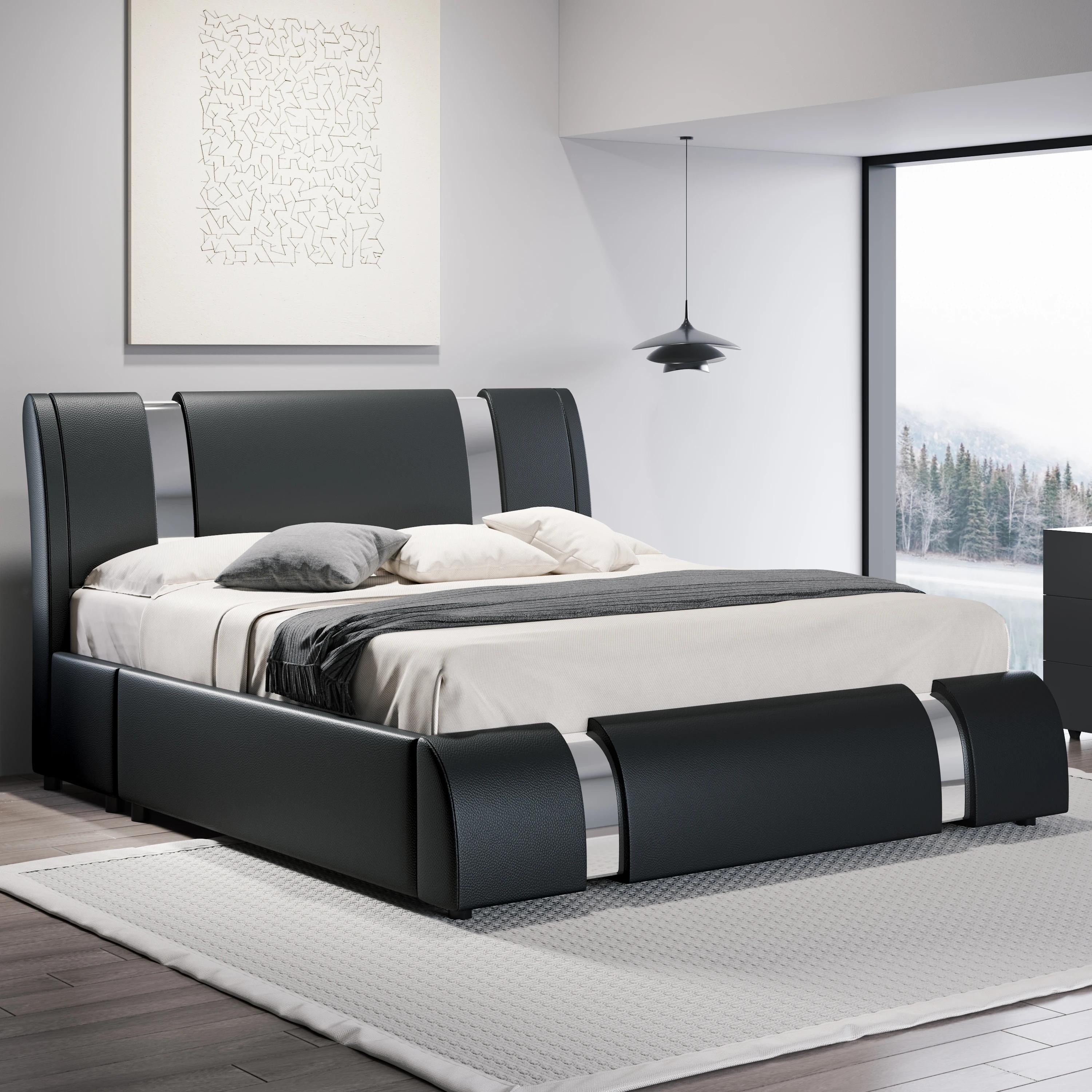 Cadre de lit moderne en similicuir OMIC pour salle de bain, planche de sauna réglable, décor de pièc