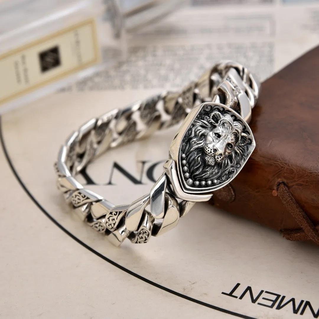Bracelet en argent sterling S925, prix d'usine, dominateur, réservoir de lion, splendide, tendance,
