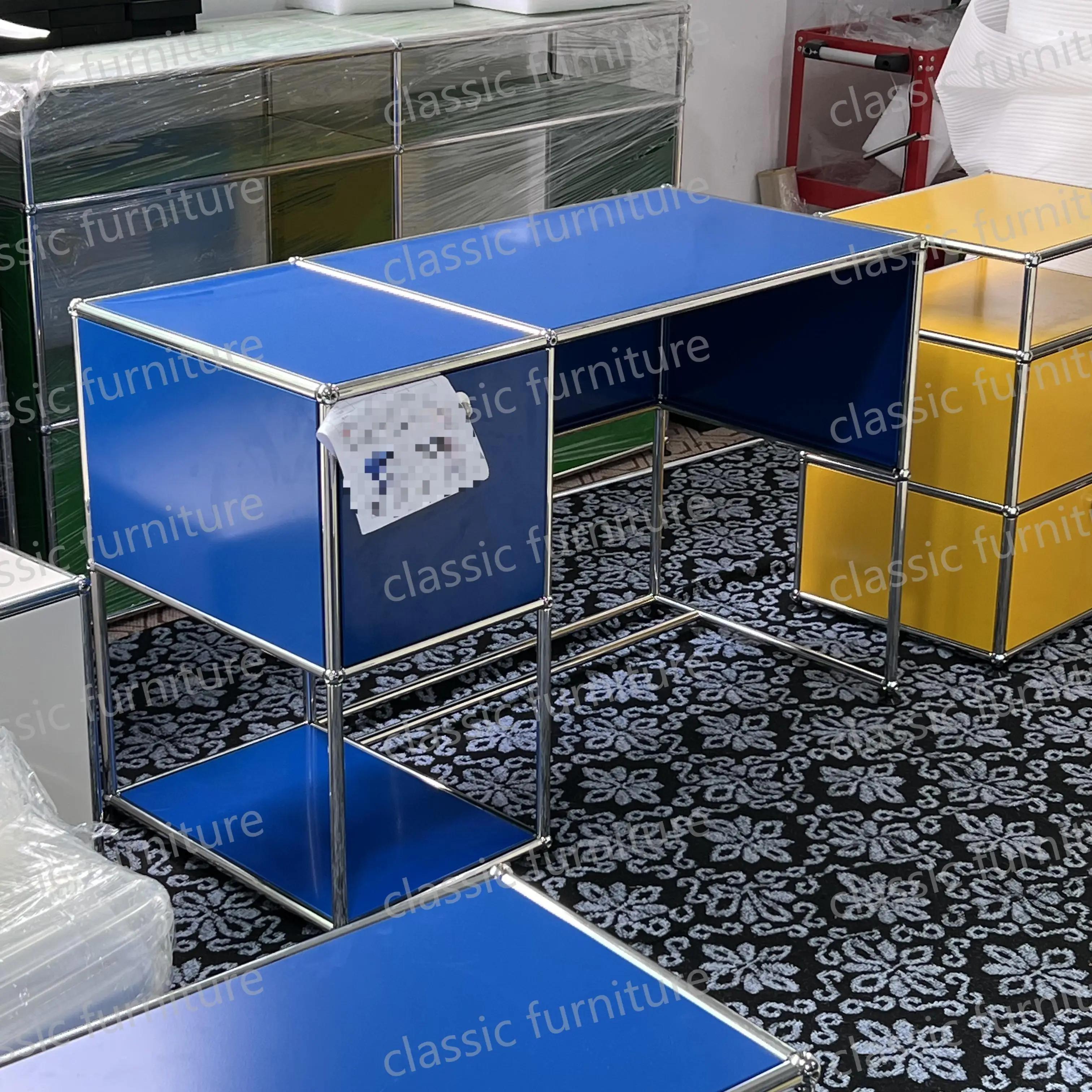 Meubles modulaires personnalisés en métal et acier inoxydable, armoire de rangement, buffet, étagère
