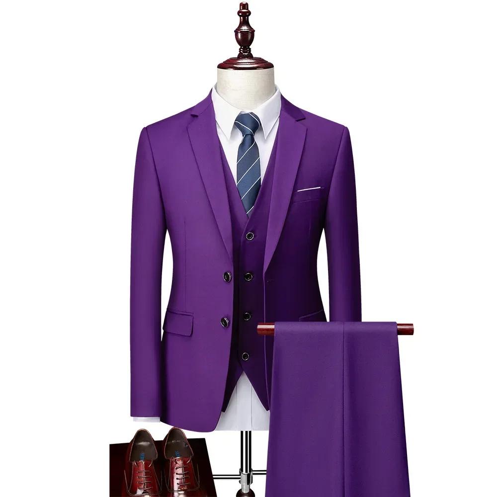 Costumes blancs pour hommes, coupe cintrée, 3 pièces, Double boutonnage, pour mariage, bal, fête d'a