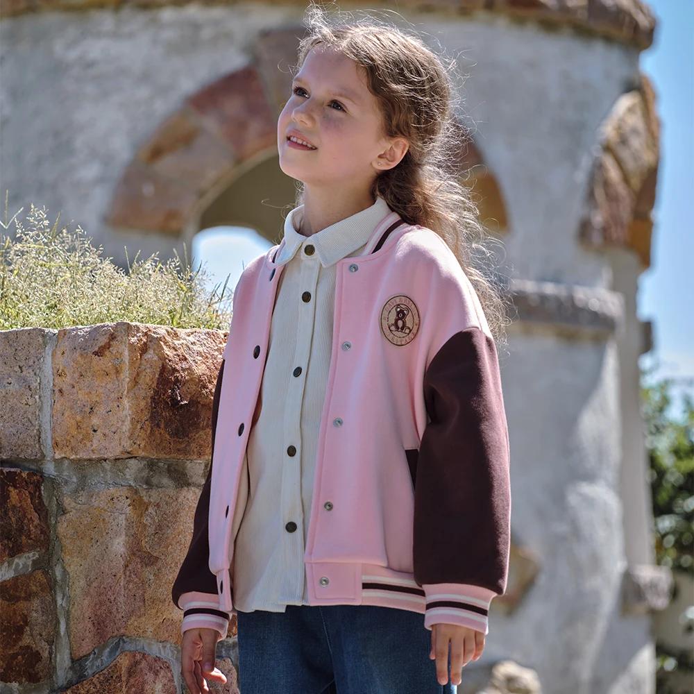 Dave Bella filles hiver automne tricoté velours épaissir veste manteau pour enfants décontracté vête