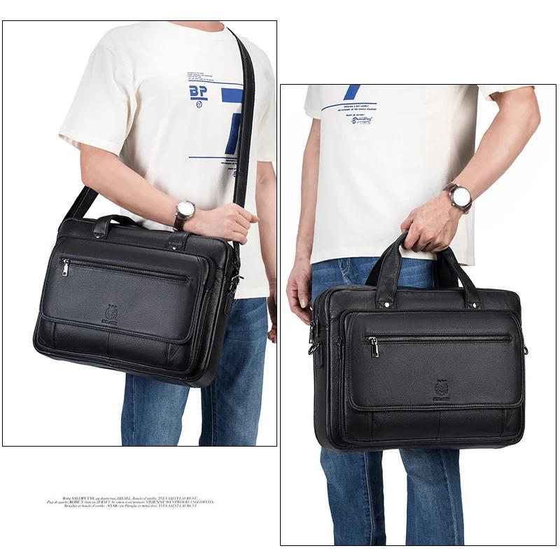 SCHLATUM porte-documents en cuir véritable dur pour hommes 16 pouces bureau affaires ordinateur sac