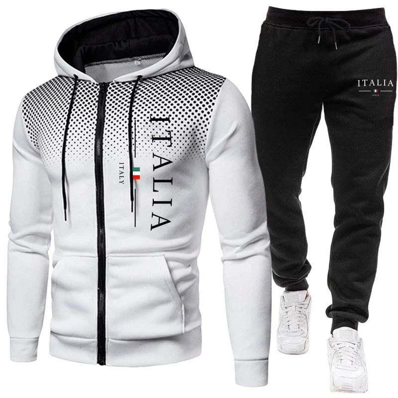 Automne hiver populaire hommes survêtement fermeture éclair à capuche et pantalons de survêtement ur