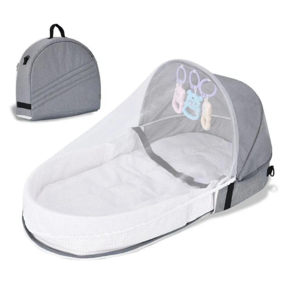 Lit de voyage pliable simple pour bébés nouveau-nés, lit anti-pression portable, léger et facile à t
