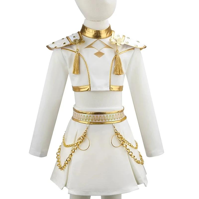 Ensemble de vêtements pour filles Hunters Pop Cosplay Singers, décoration en chaîne métallique vérit